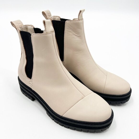 Toms Dakota Beige Leather Water Resistant Boots - Picture 1 of 8